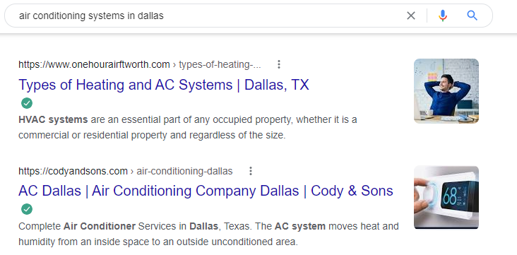 Air conditioning systems local SEO